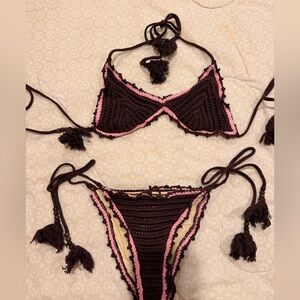 ASOS brown crochet bikini
